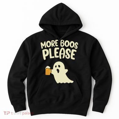 More Boos Please Cute Funny Halloween Ghost Party Hoodie