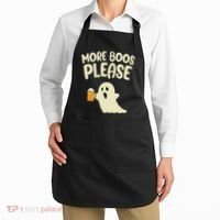 More Boos Please Cute Funny Halloween Ghost Party Apron thumb 2