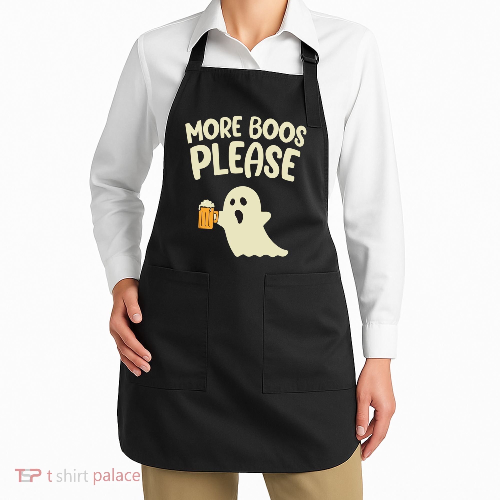 More Boos Please Cute Funny Halloween Ghost Party Apron