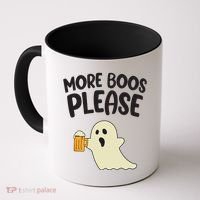 More Boos Please Cute Funny Halloween Ghost Party Coffee Mug thumb 0
