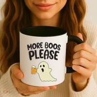 More Boos Please Cute Funny Halloween Ghost Party Coffee Mug thumb 3