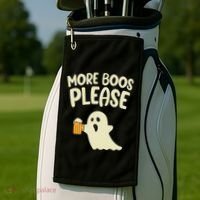More Boos Please Cute Funny Halloween Ghost Party Golf Towel thumb 2
