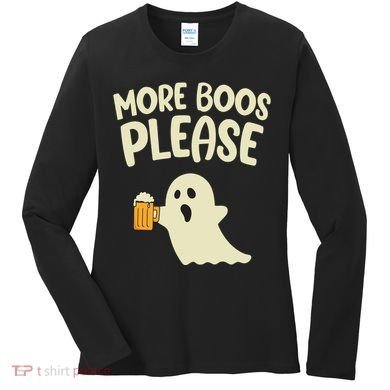 More Boos Please Cute Funny Halloween Ghost Party Women's Long Sleeve Shirt