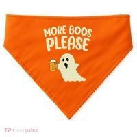 More Boos Please Cute Funny Halloween Ghost Party USA-Made Doggie Bandana thumb 0