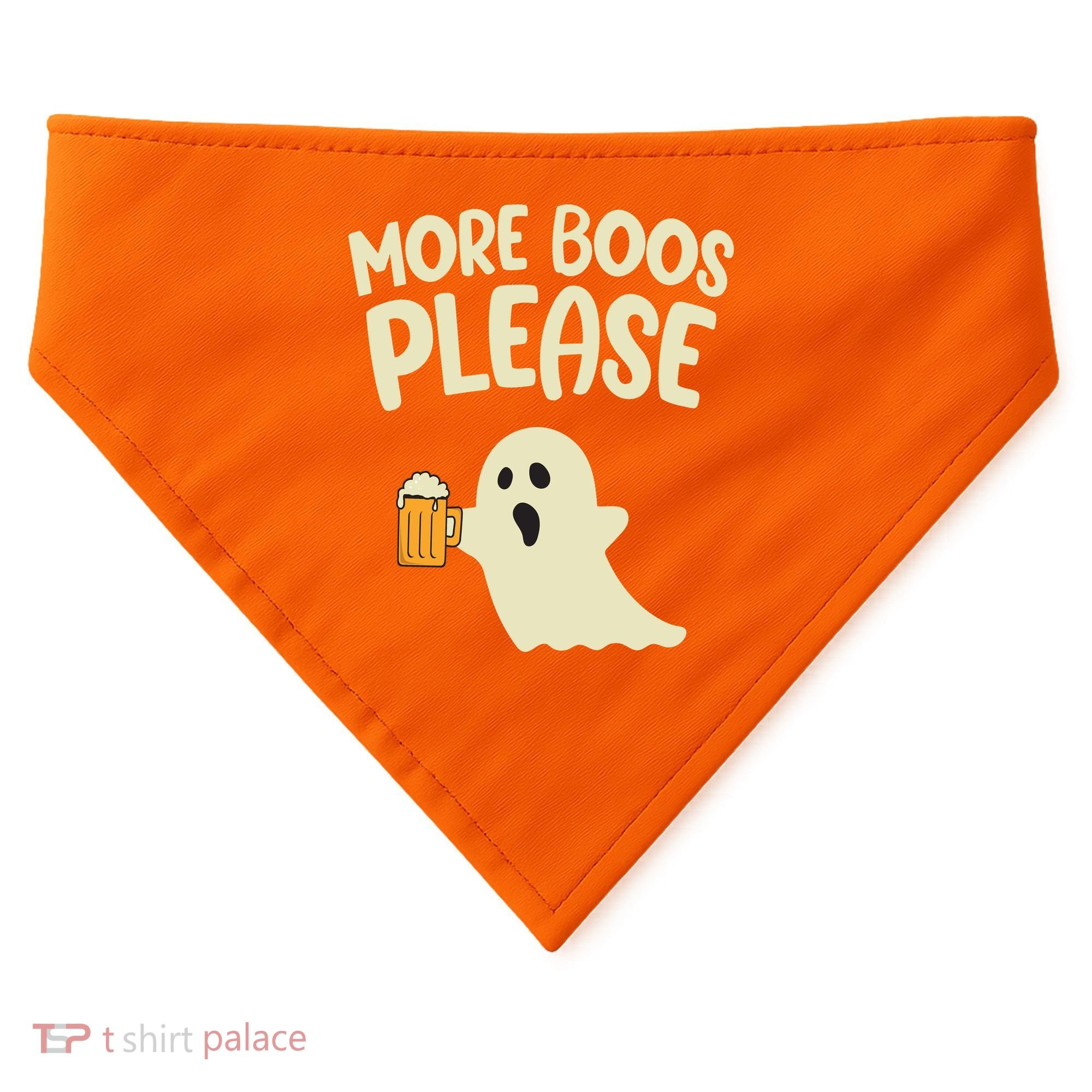 More Boos Please Cute Funny Halloween Ghost Party USA-Made Doggie Bandana