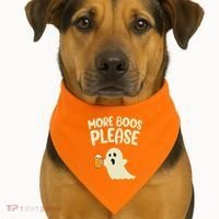 More Boos Please Cute Funny Halloween Ghost Party USA-Made Doggie Bandana thumb 1