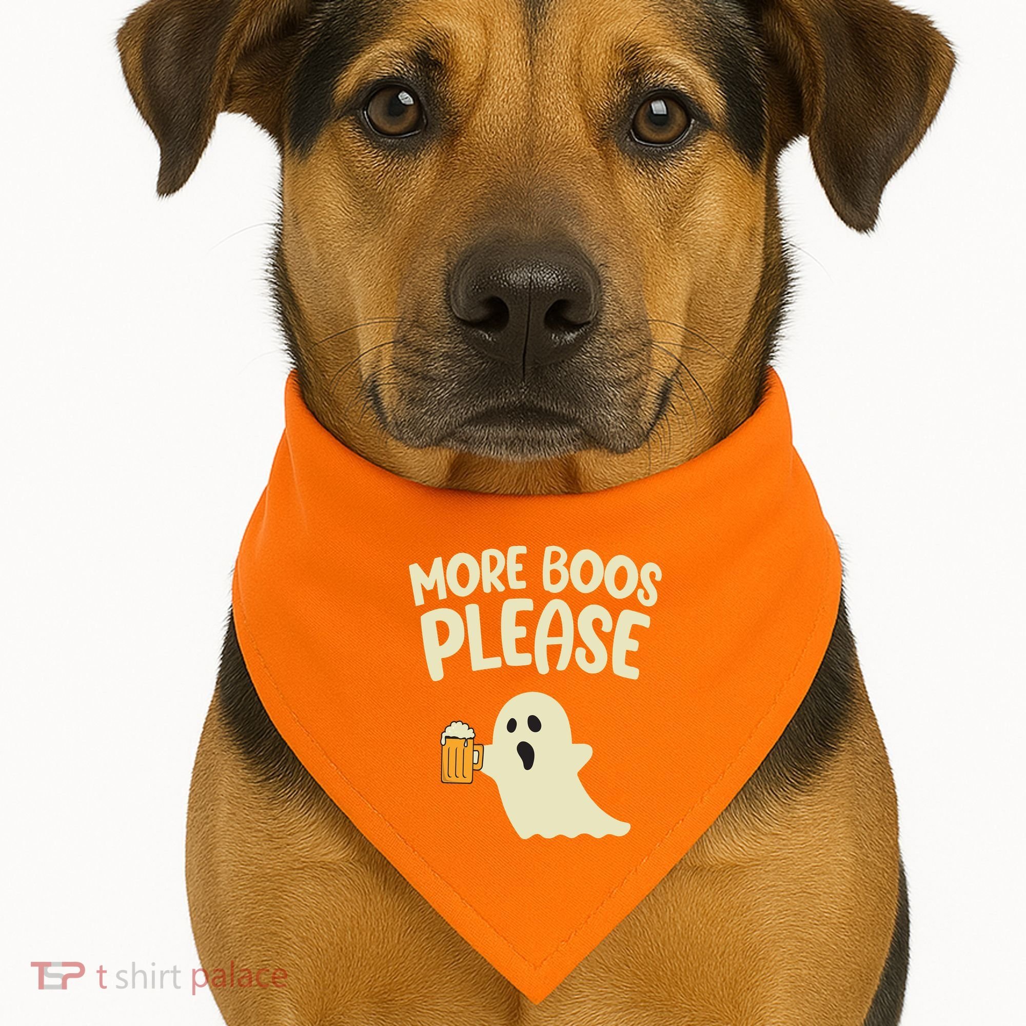 More Boos Please Cute Funny Halloween Ghost Party USA-Made Doggie Bandana