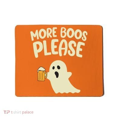 More Boos Please Cute Funny Halloween Ghost Party Mousepad