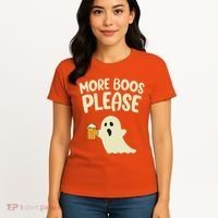 More Boos Please Cute Funny Halloween Ghost Party Women's T-Shirt thumb 4