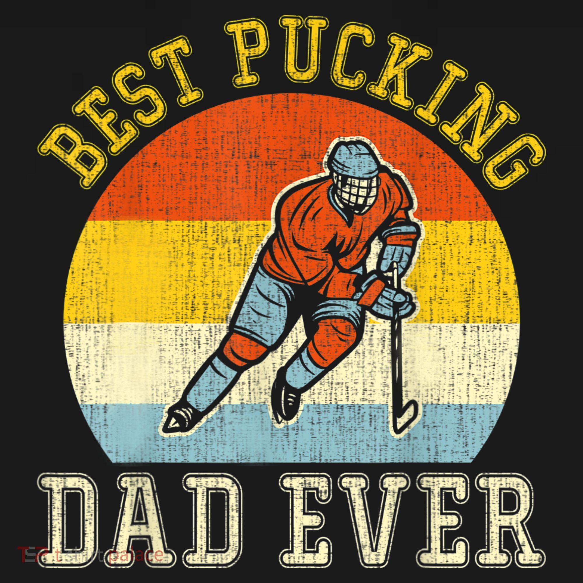 Mens Best Pucking DAD Retro Father's Day Gift For Hockey Dad Ornament