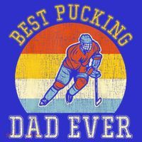 Mens Best Pucking DAD Retro Father's Day Gift For Hockey Dad Long Sleeve Shirt thumb 2