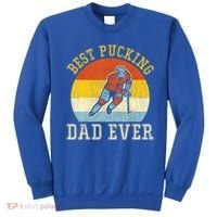 Mens Best Pucking DAD Retro Father's Day Gift For Hockey Dad Sweatshirt thumb 0