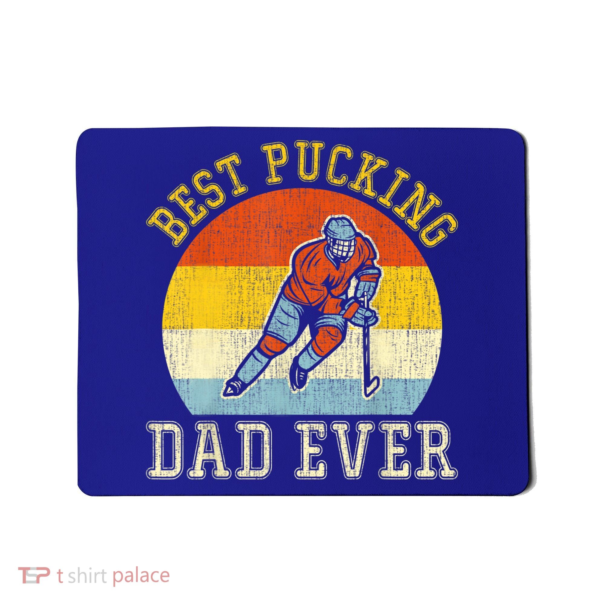 Mens Best Pucking DAD Retro Father's Day Gift For Hockey Dad Mousepad