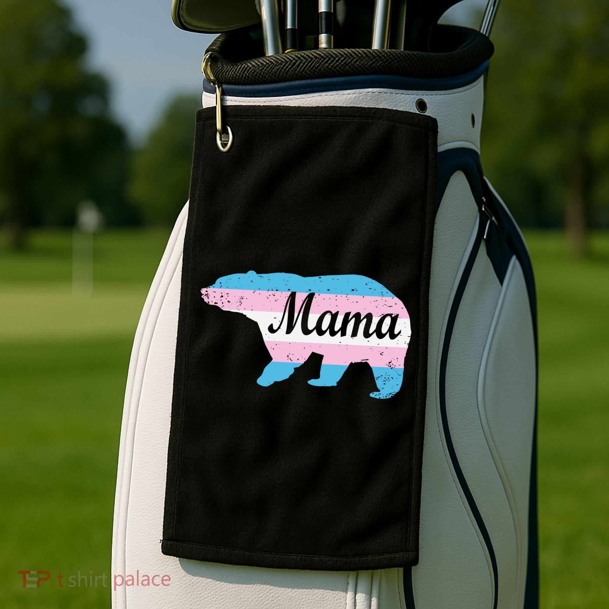 Mama Bear Pride Flag Golf Towel