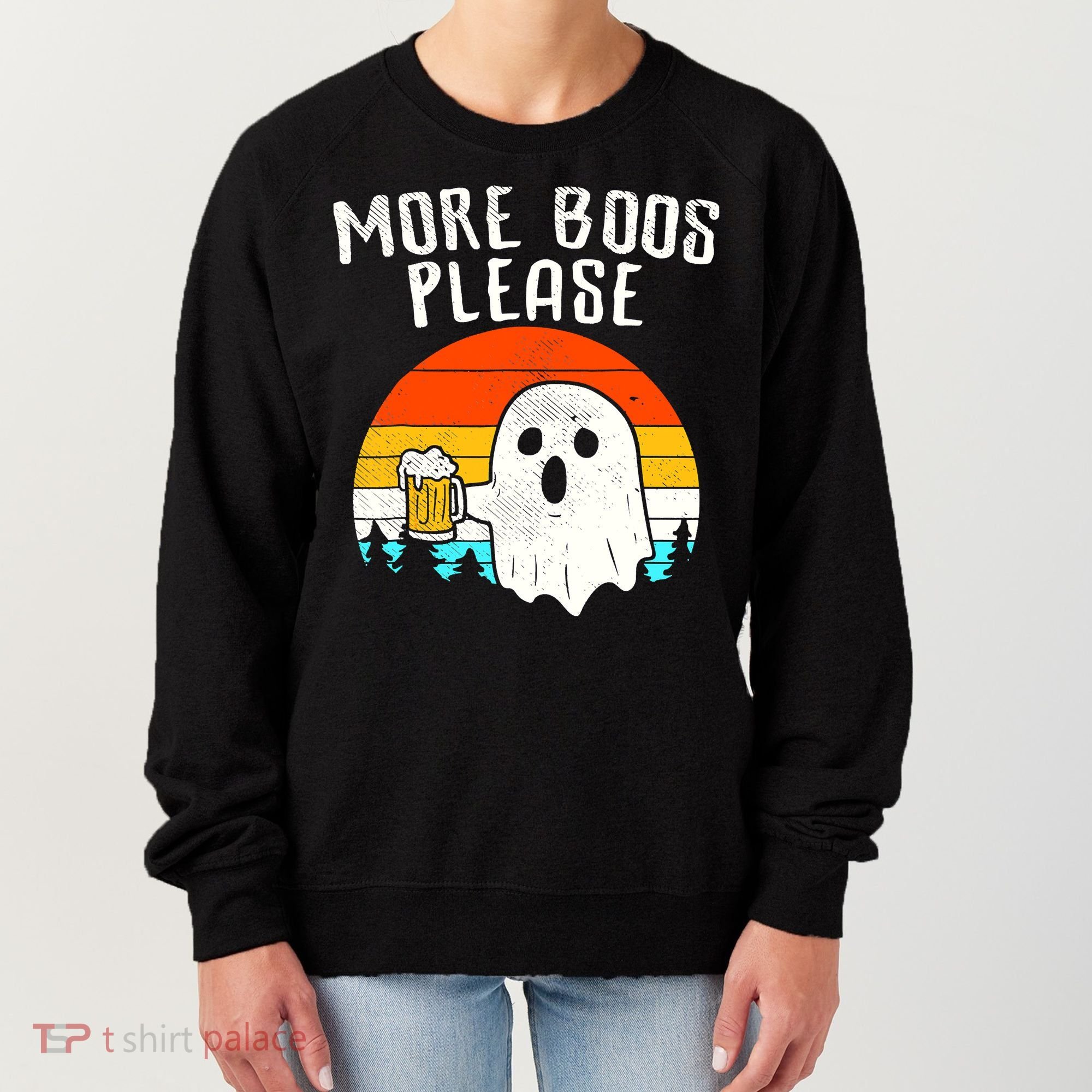 More Boos Please Ghost Beer Funny Halloween Beer Drinking Women's Sweatshirt