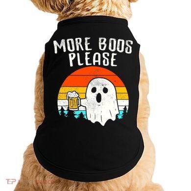 More Boos Please Ghost Beer Funny Halloween Beer Drinking Doggie Tank