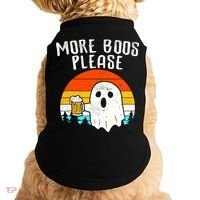 More Boos Please Ghost Beer Funny Halloween Beer Drinking Doggie Tank thumb 0