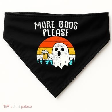 More Boos Please Ghost Beer Funny Halloween Beer Drinking USA-Made Doggie Bandana