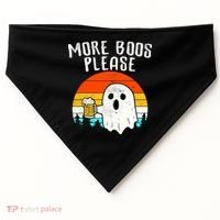 More Boos Please Ghost Beer Funny Halloween Beer Drinking USA-Made Doggie Bandana thumb 0