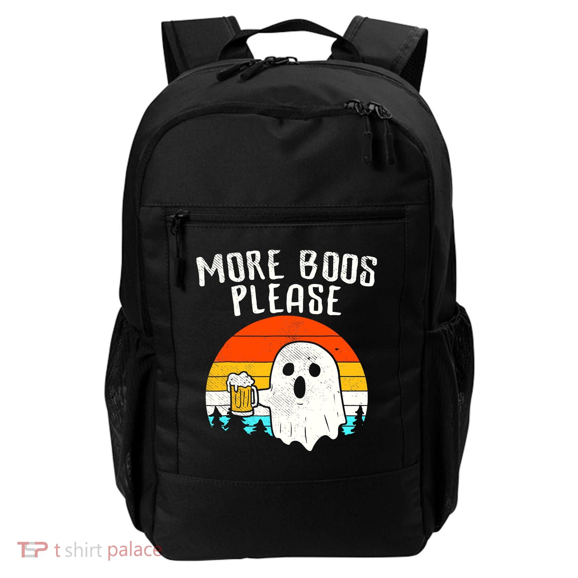 More Boos Please Ghost Beer Funny Halloween Beer Drinking Backpack
