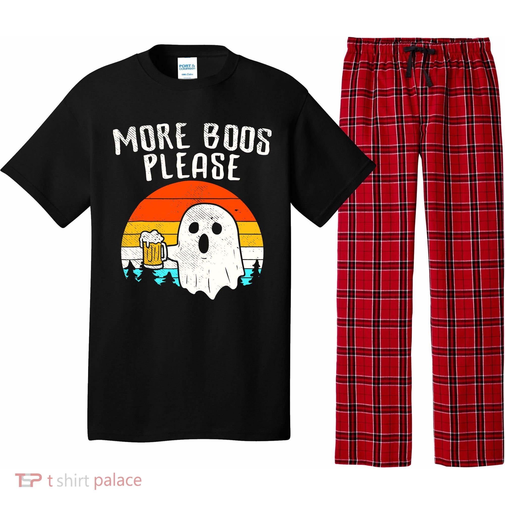 More Boos Please Ghost Beer Funny Halloween Beer Drinking Pajama Set