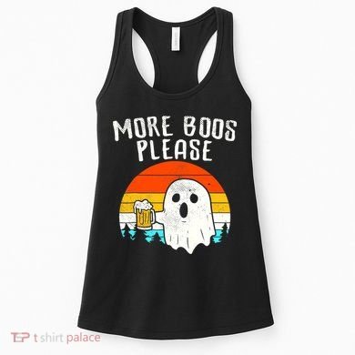 More Boos Please Ghost Beer Funny Halloween Beer Drinking Women's Tank Top