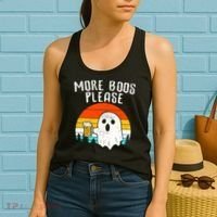 More Boos Please Ghost Beer Funny Halloween Beer Drinking Women's Tank Top thumb 2