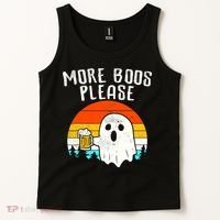 More Boos Please Ghost Beer Funny Halloween Beer Drinking Tank Top thumb 2