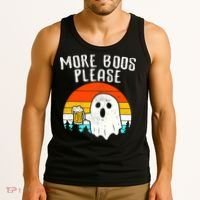 More Boos Please Ghost Beer Funny Halloween Beer Drinking Tank Top thumb 3