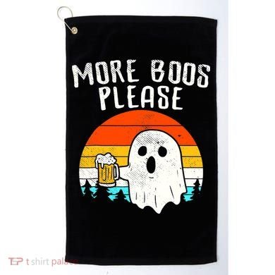 More Boos Please Ghost Beer Funny Halloween Beer Drinking Golf Towel