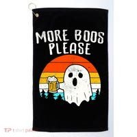 More Boos Please Ghost Beer Funny Halloween Beer Drinking Golf Towel thumb 0