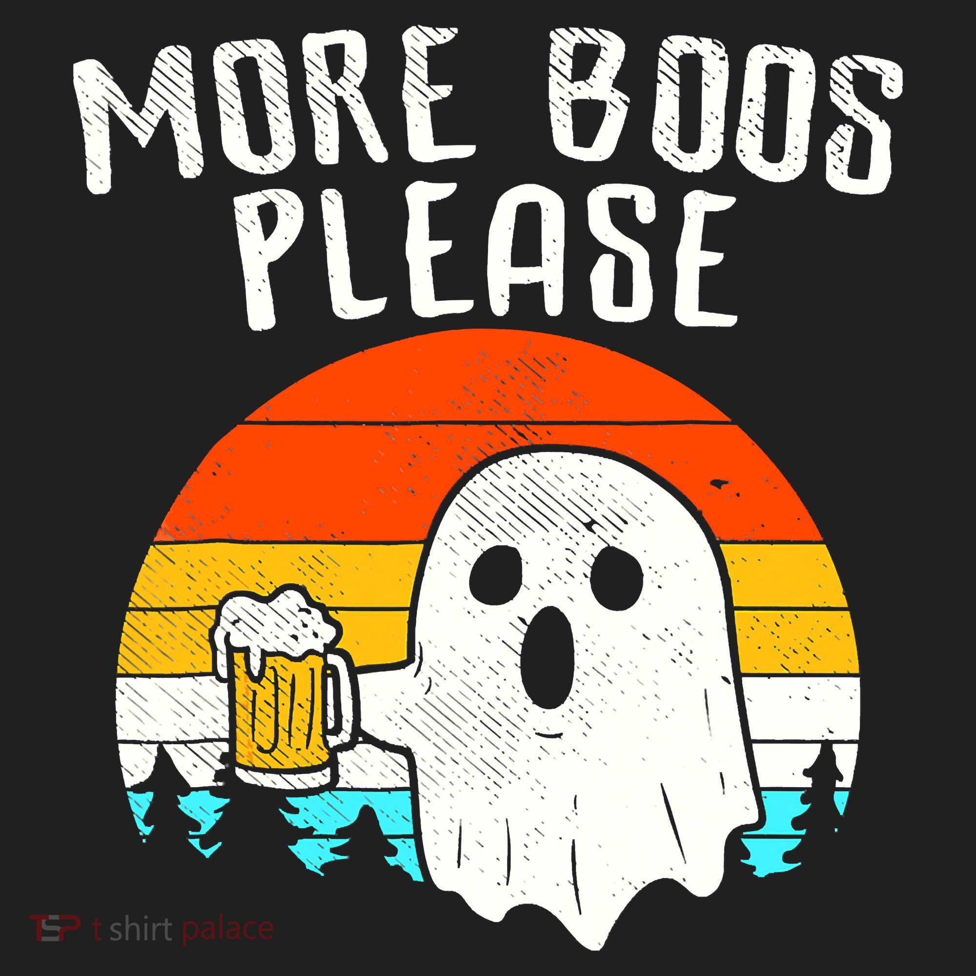 More Boos Please Ghost Beer Funny Halloween Beer Drinking Golf Towel