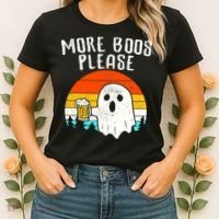 More Boos Please Ghost Beer Funny Halloween Beer Drinking Women's T-Shirt thumb 2