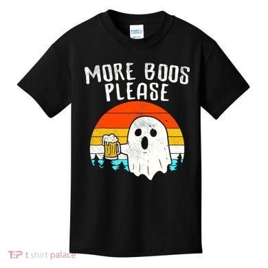 More Boos Please Ghost Beer Funny Halloween Beer Drinking Kids T-Shirt
