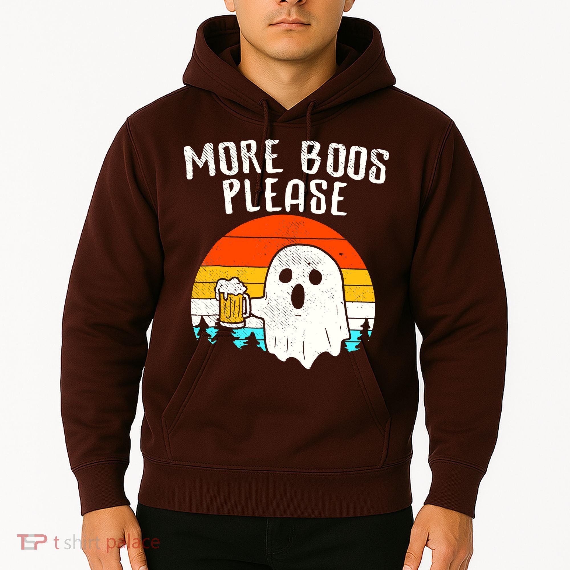 More Boos Please Ghost Beer Funny Halloween Beer Drinking Hoodie
