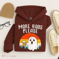 More Boos Please Ghost Beer Funny Halloween Beer Drinking Hoodie thumb 4