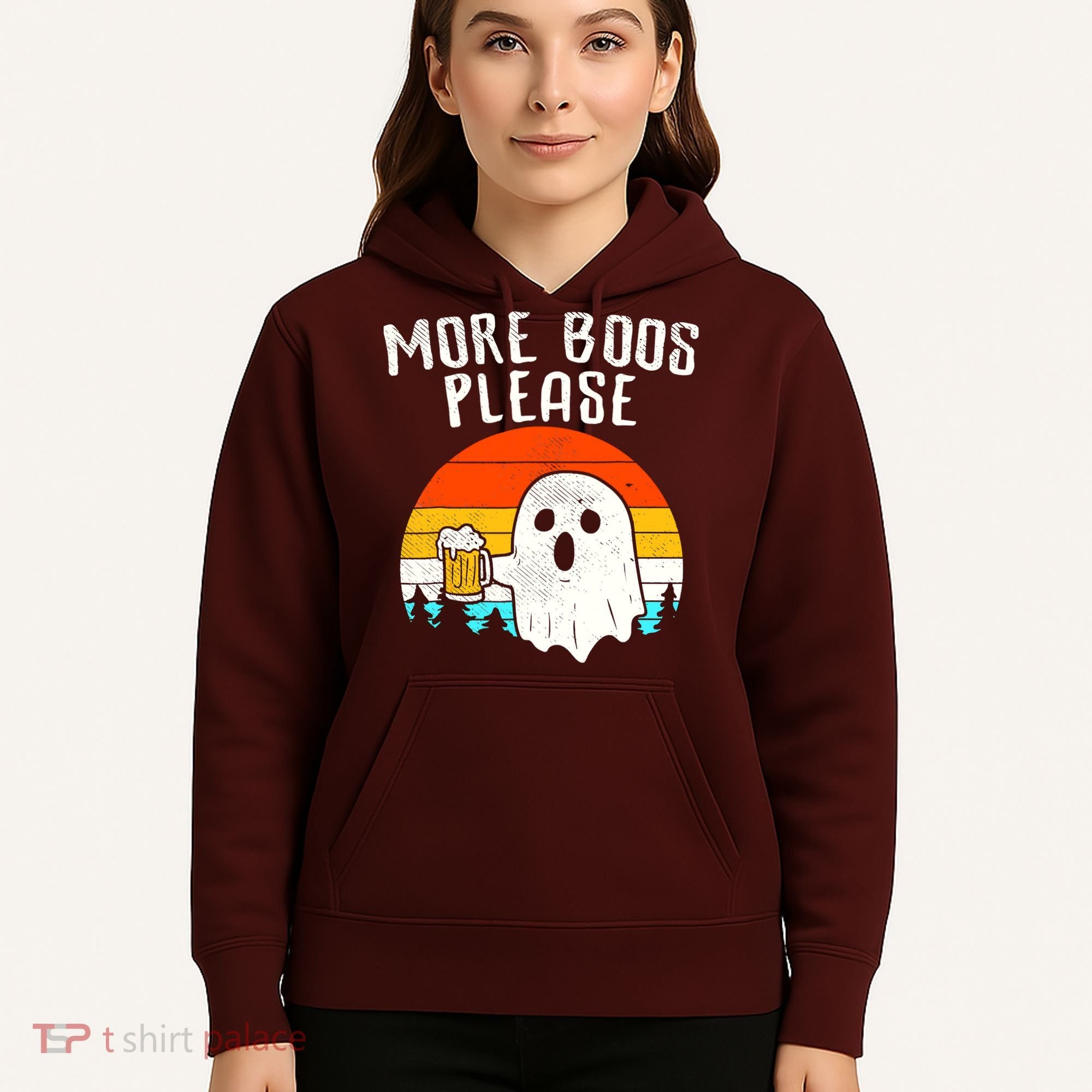 More Boos Please Ghost Beer Funny Halloween Beer Drinking Hoodie