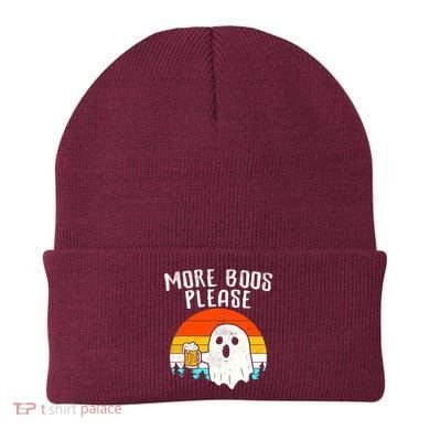 More Boos Please Ghost Beer Funny Halloween Beer Drinking Beanie