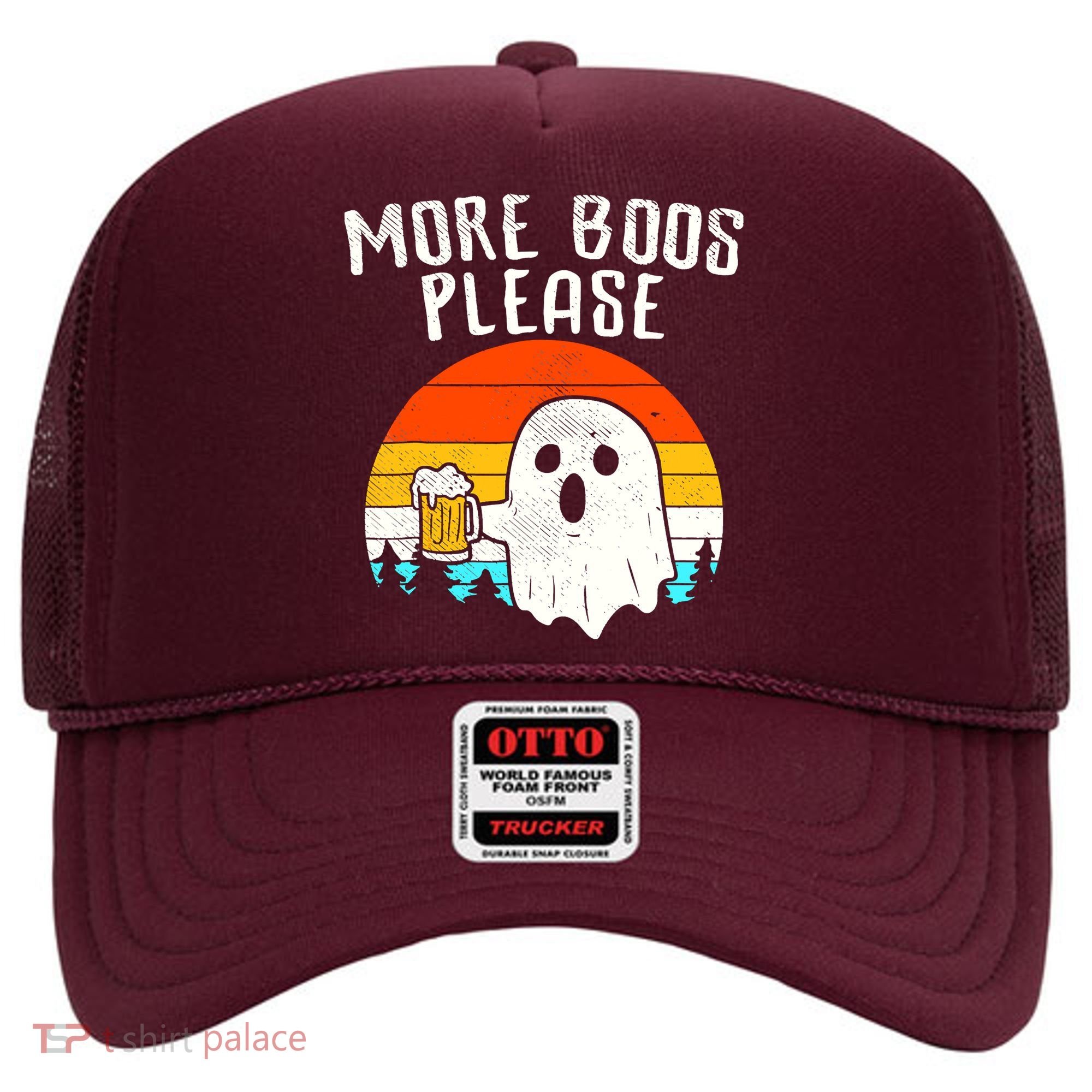 More Boos Please Ghost Beer Funny Halloween Beer Drinking Hat