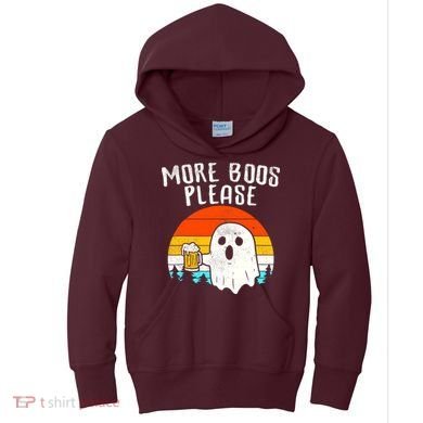 More Boos Please Ghost Beer Funny Halloween Beer Drinking Kids Hoodie