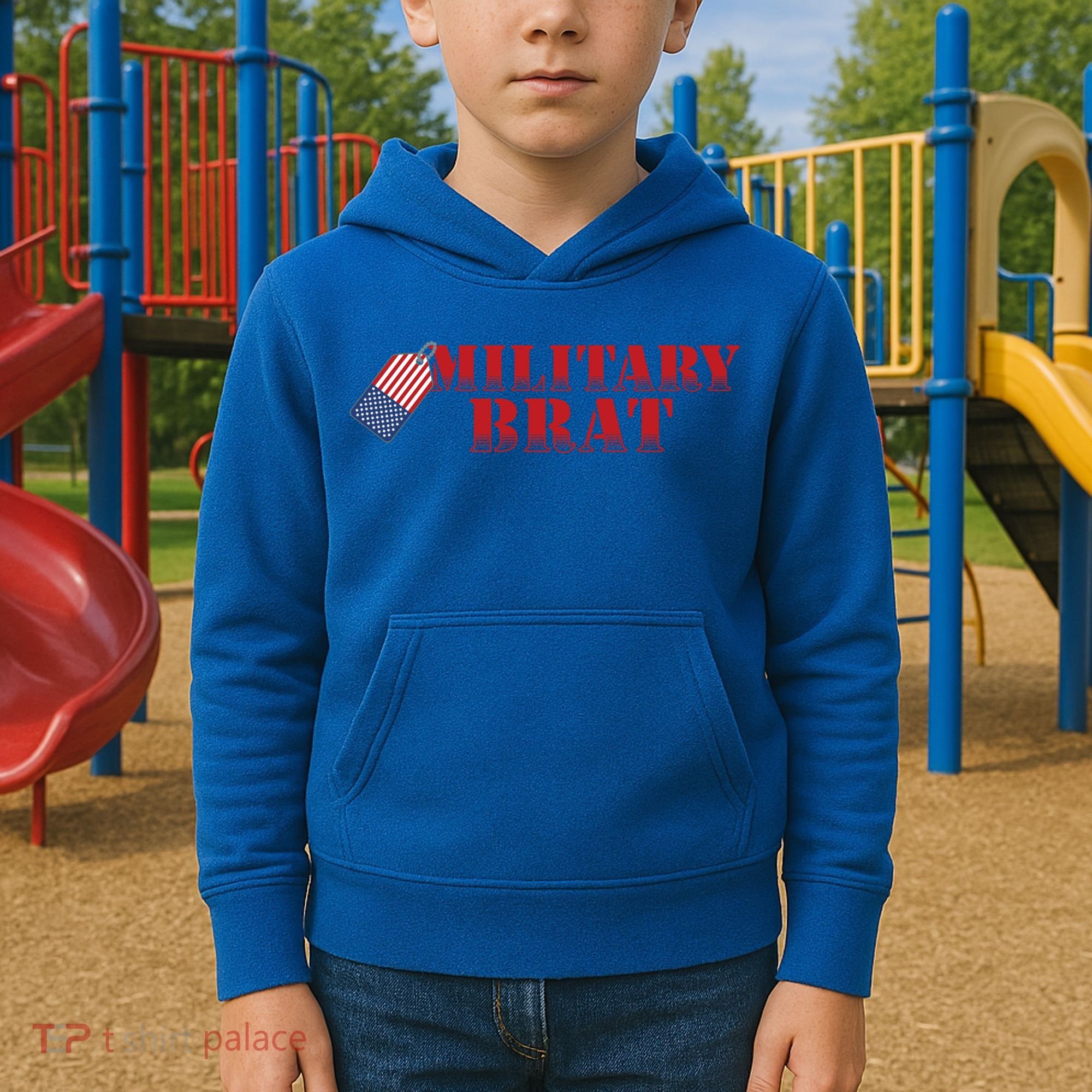 Military Brat Patriotic Gift Kids Hoodie