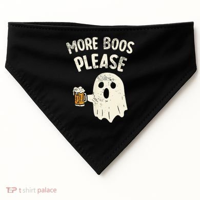 More Boos Please Ghost Beer Halloween Costume USA-Made Doggie Bandana