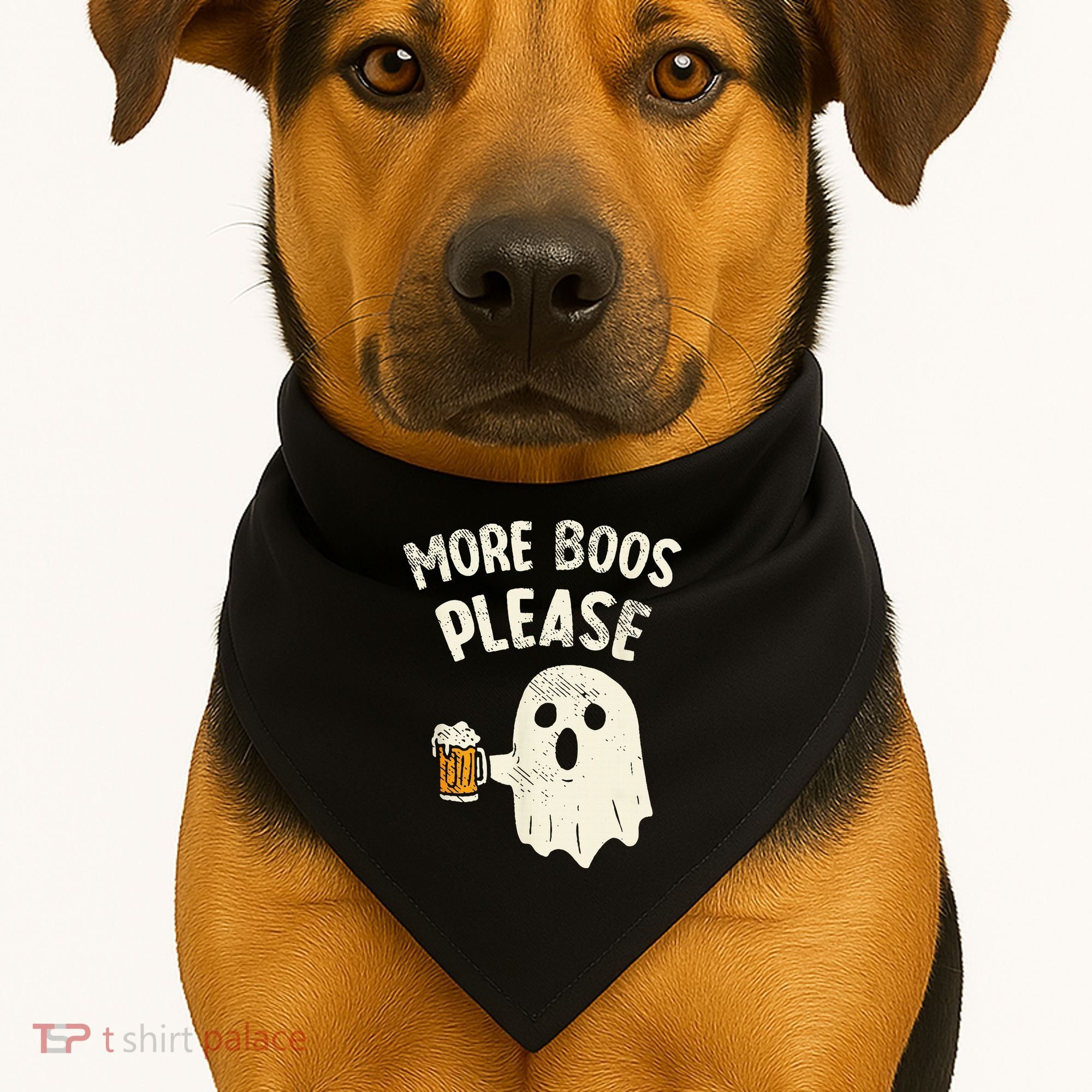 More Boos Please Ghost Beer Halloween Costume USA-Made Doggie Bandana