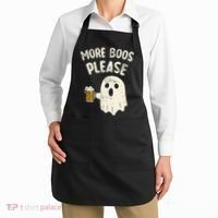 More Boos Please Ghost Beer Halloween Costume Apron thumb 2