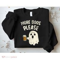 More Boos Please Ghost Beer Halloween Costume Sweatshirt thumb 2