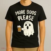 More Boos Please Ghost Beer Halloween Costume T-Shirt thumb 3