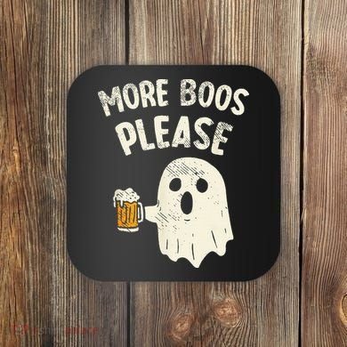 More Boos Please Ghost Beer Halloween Costume Coaster