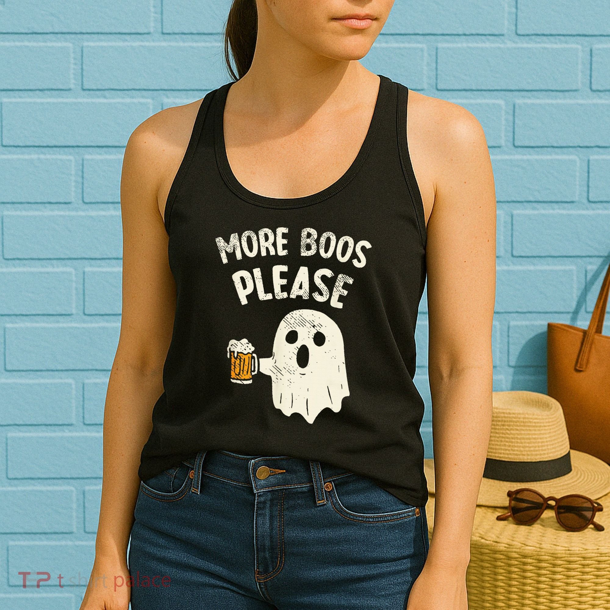 More Boos Please Ghost Beer Halloween Costume Women's Tank Top