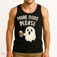 More Boos Please Ghost Beer Halloween Costume Tank Top thumb 3