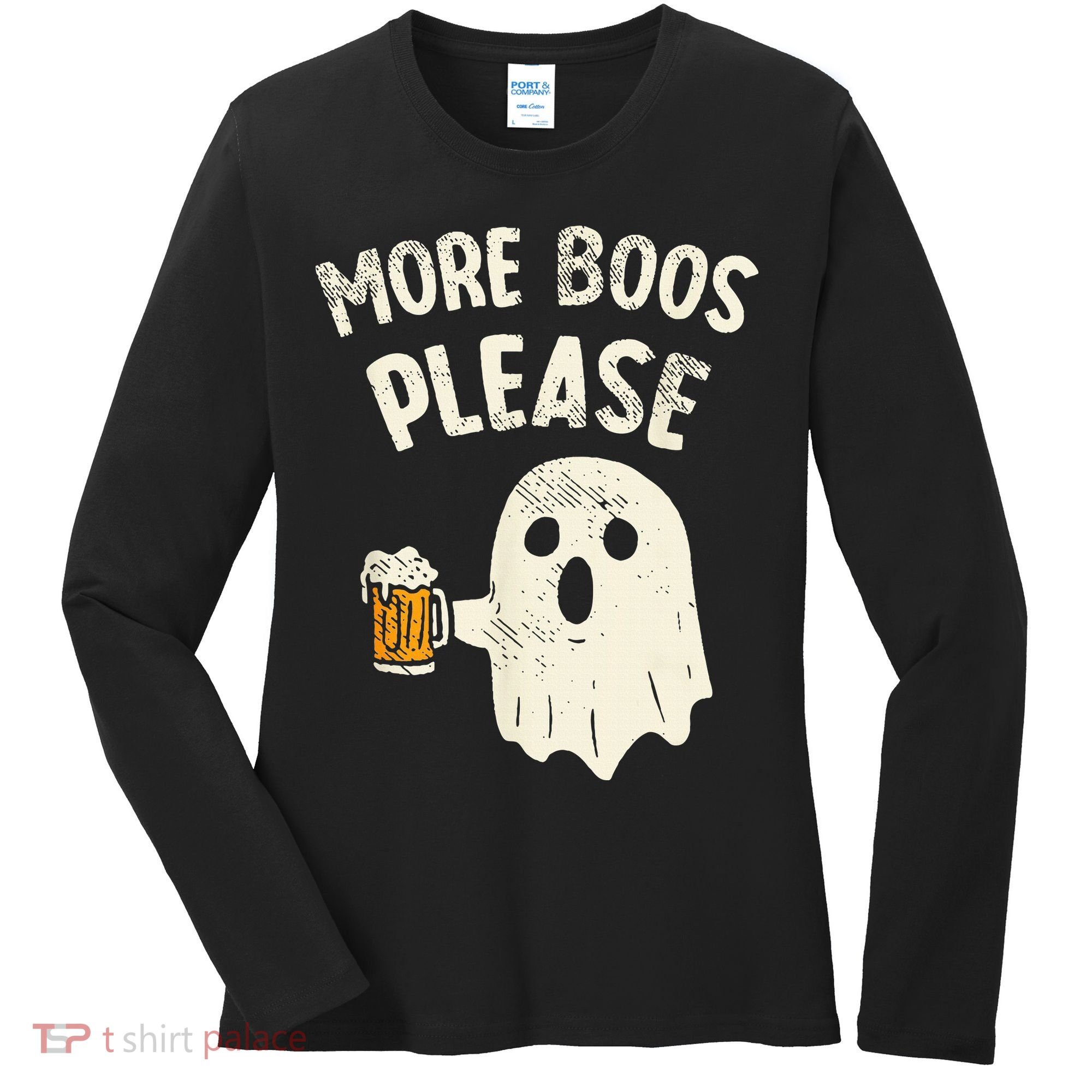 More Boos Please Ghost Beer Halloween Costume Women's Long Sleeve Shirt